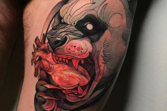 Татуировка : Животные, Цветные, Медведь на бедре