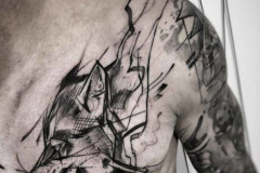 Татуировка : Животные, Волк на груди