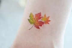 Наколка : Листья, Цветные на кисти