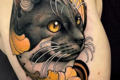 Татуировка : Животные, Цветные, Кошка на плече