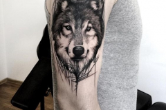 Наколка : Животные, Волк на плече
