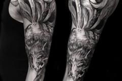 Татуировка : Рукав, Животные, Лиса на плече