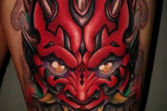 Татуировка : Демон, Цветные на плече