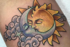 Татушка : Луна, Цветные, Солнце на плече