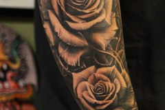 Татуировка : Роза, Цветы на плече