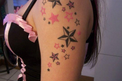 Наколка : Звезды, Цветные на плече