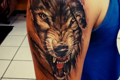 Татуировка : Волк, Животные на плече