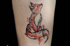 Татуировка : Лиса, Животные, Цветные на предплечье