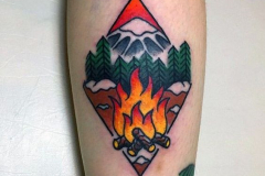 Татуировка : Огонь, Цветные на предплечье