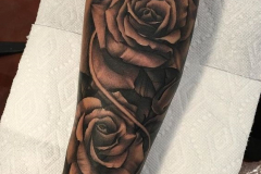 Татуировка : Роза, Цветы, Рукав на предплечье