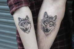 Татуировка : Волк, Животные, Парные на предплечье