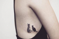Татуировка : Кошка, Животные на ребрах