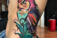 Татуировка : Цветные, Сова на ребрах