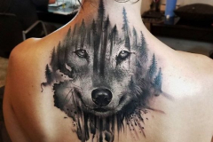 Наколка : Животные, Волк на спине