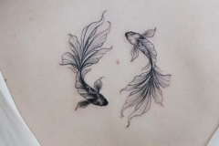 Татуировка : Рыбы, Зодиак на спине