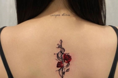 Татуировка : Цветы, Цветные на спине