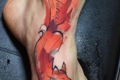 Татуировка : Лиса, Животные на стопе