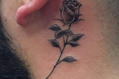 Наколка : Роза, Цветы на шее