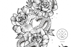 Татуировка : Цветы, Роза - эскиз