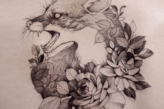 Татуировка : Животные, Цветы, Лиса