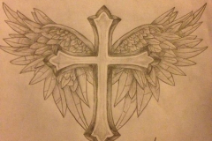 Татуировка : Крылья, Крест