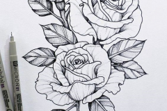 Татуировка : Цветы, Роза - эскиз