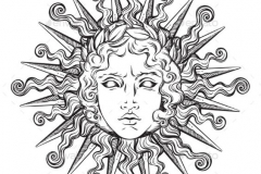 Татуировка : Солнце, Люди - эскиз